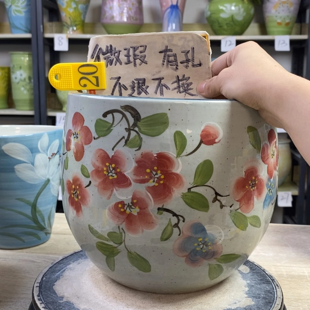 景德镇手工手绘陶瓷花盆