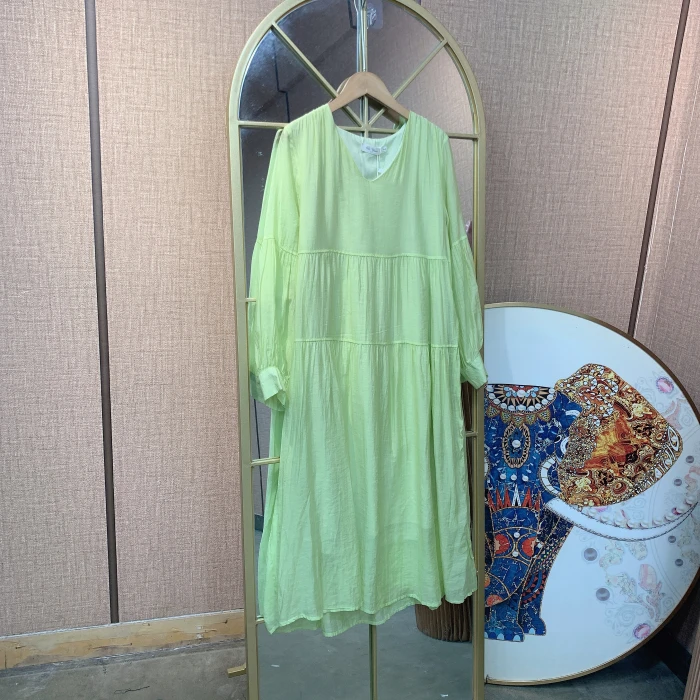 BL758孕妇绿色连衣裙100-150