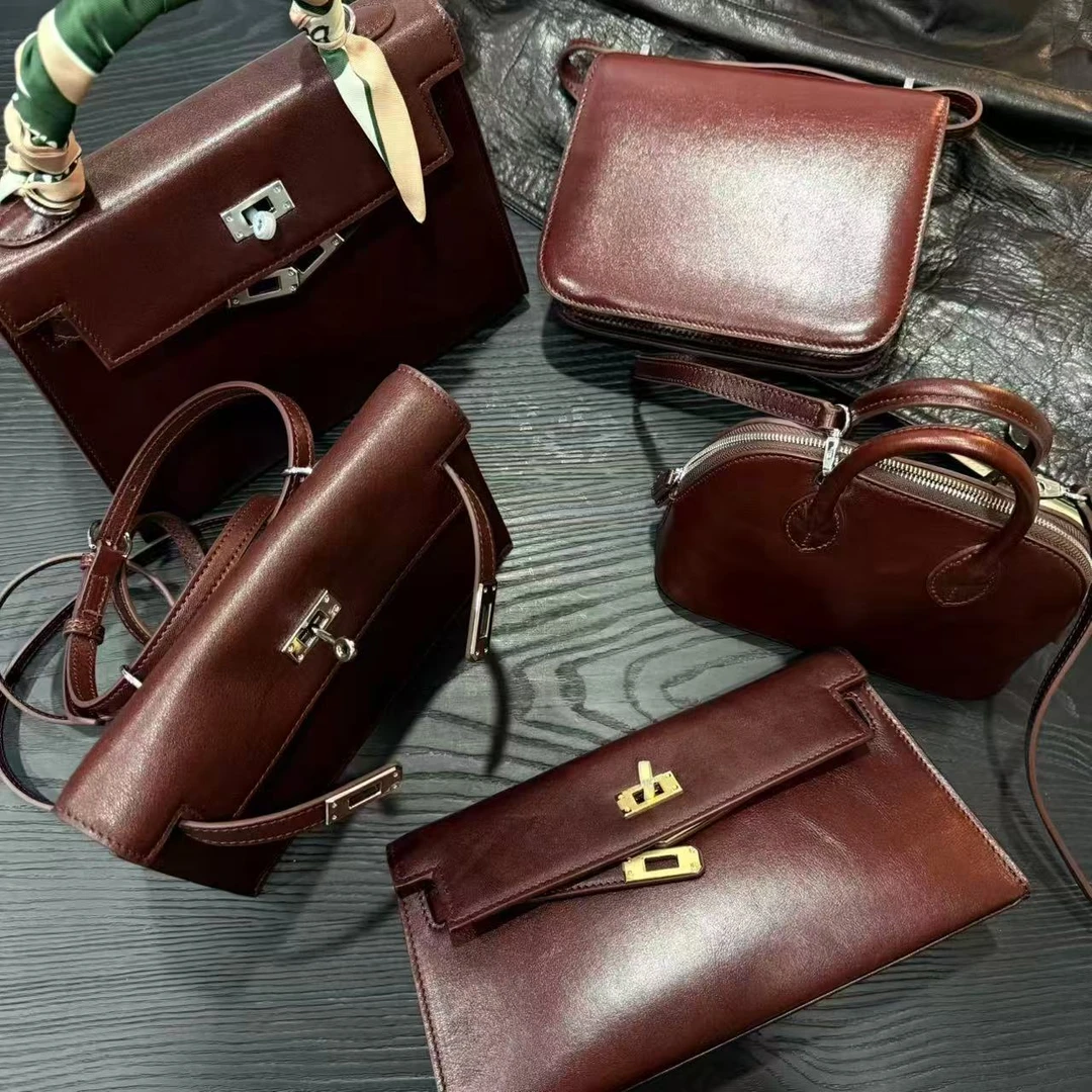 乌木色马鞍皮女包手提单肩包