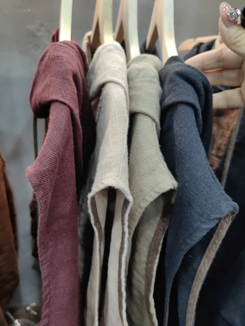 【淇淇推荐】麻料帽款净色马甲  裤子(衣长59  裤长88  穿到160)