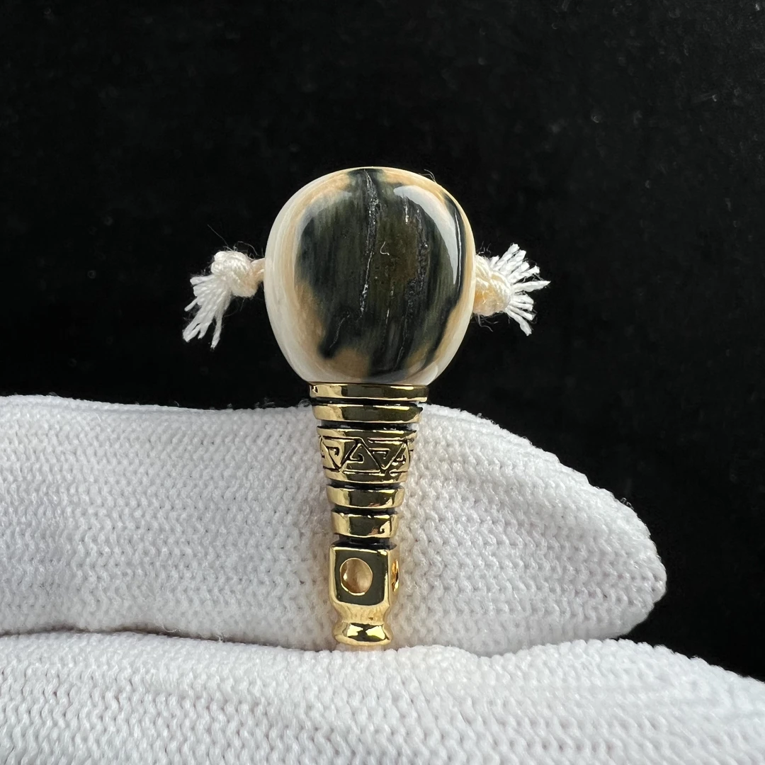 D7296天然猛犸牙 带皮分体三通13.7*30.7mm支持鉴定 假一罚四