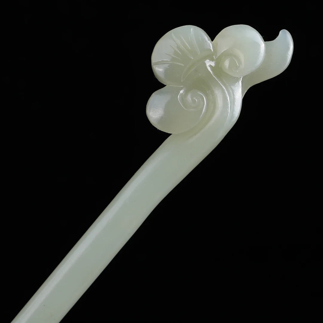 天然和田玉如意发簪