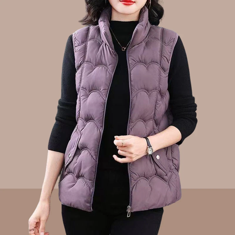 棉马甲外套女秋冬2025新款时尚复古短款外穿加厚立领无袖马夹背心