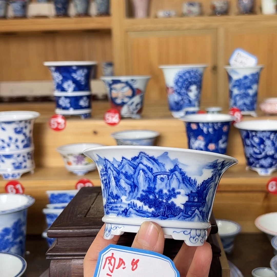 墨奈手绘陶瓷花盆