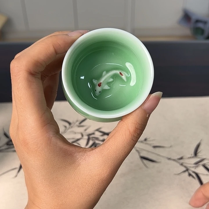 龙泉云间青瓷小米茶器