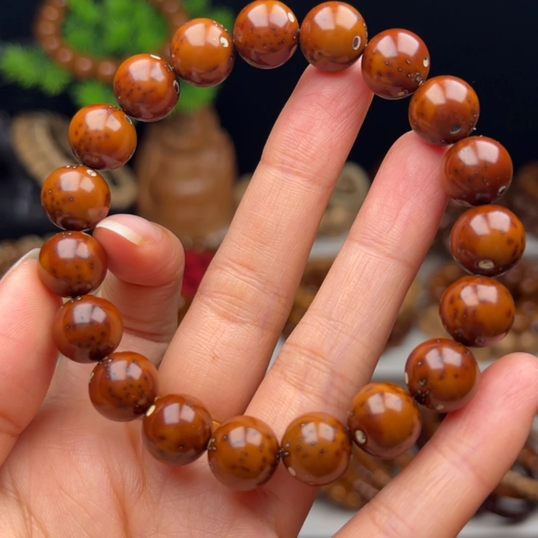 紫金鼠手串卡11.6半实心光珠