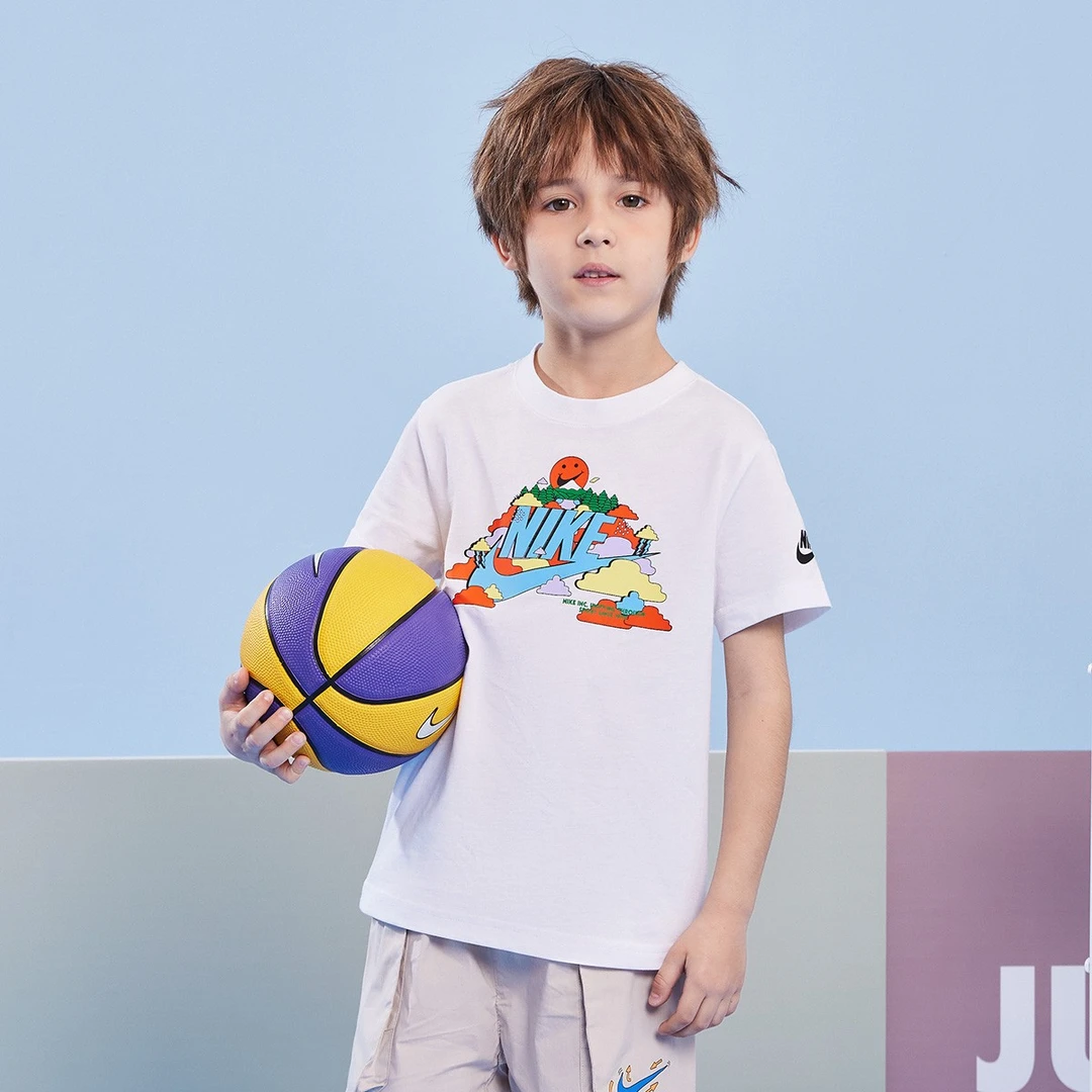 NIKE耐克夏季休闲运动男女童短袖运动时尚百搭T恤上衣儿童K307