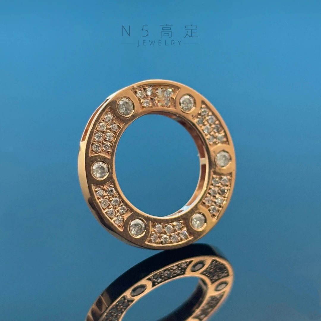 【N·5高定珠宝】  k玫小饼吊坠（不含链）