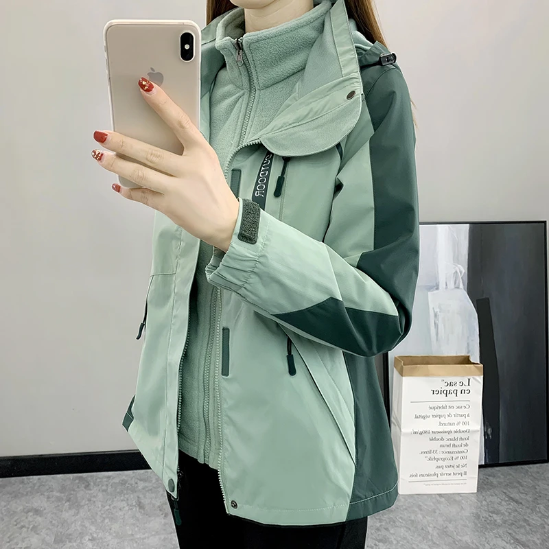 冲锋衣女三合一可拆卸两件套情侣冬季加绒保暖户外防风防水外套男