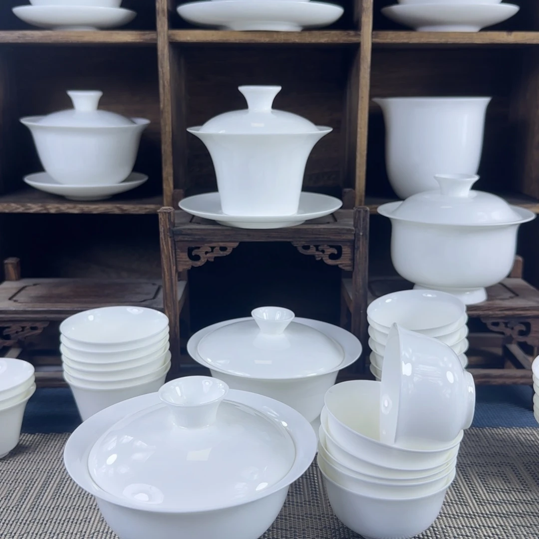 盖下140ml扁舟盖碗➕10个压手杯