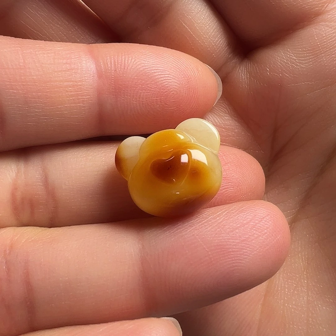 蜜蜡颈饰未镶嵌熊头（有花粉 打孔不退换）
