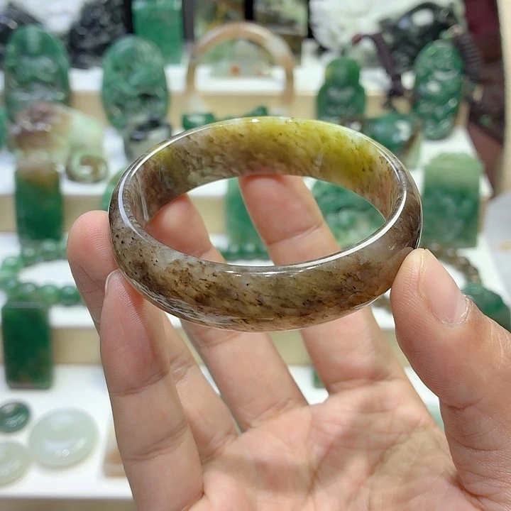 独山玉未镶嵌手镯55圈口