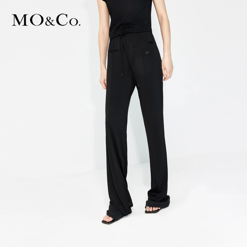 【赵老板专属】MOCO夏高腰中线微喇及地长裤休闲裤MBC2PAT012