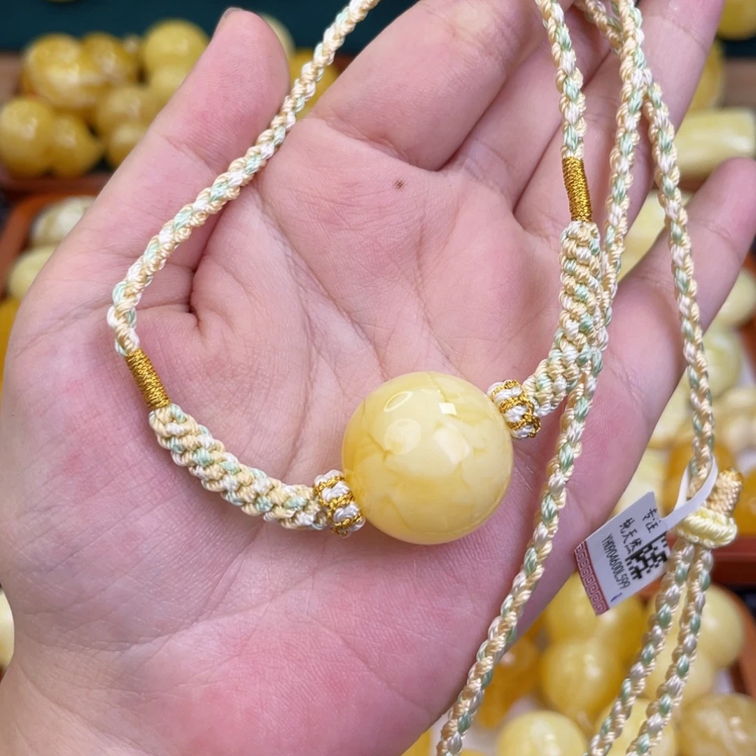 蜜蜡毛衣链未镶嵌蜜蜡