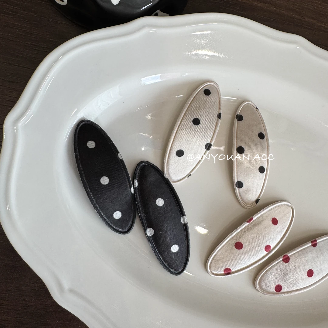 气质波点绸缎bb夹女童百搭质感椭圆碎发夹ins可爱甜美刘海夹