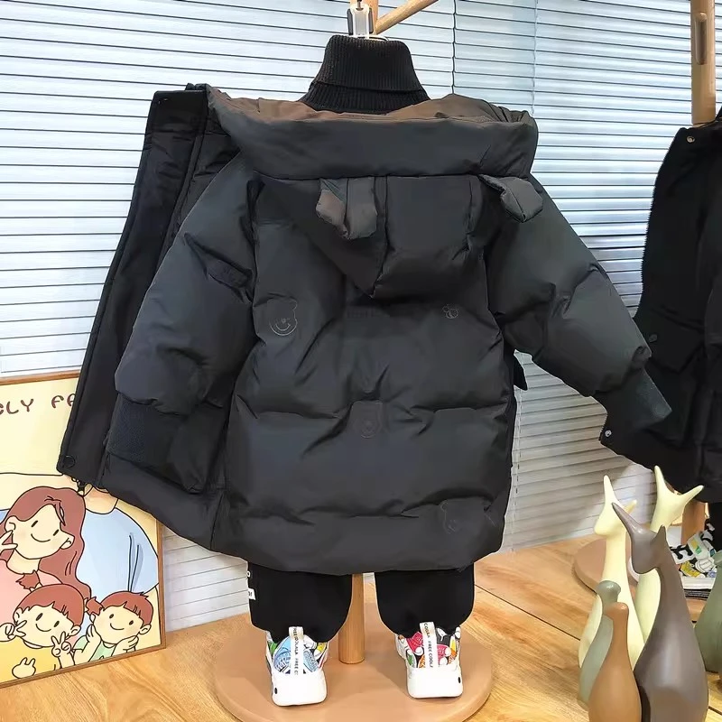 儿童羽绒服男童冬装2025新款宝宝棉袄衣服男孩中长款冬季加厚外套