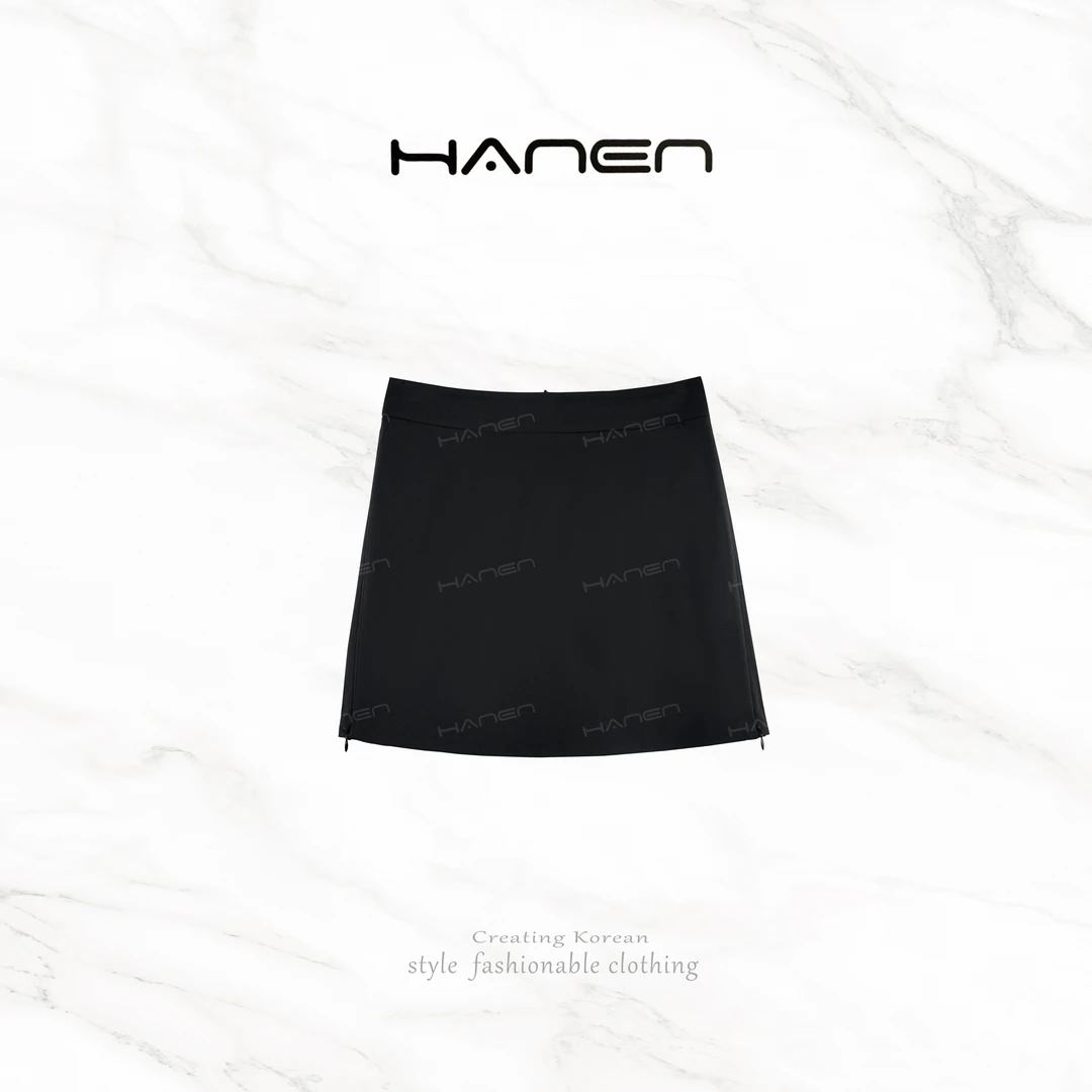 韩恩【QIANA】百搭裙裤 醋酸夏季极简侧边拉链短裙裤Qian330