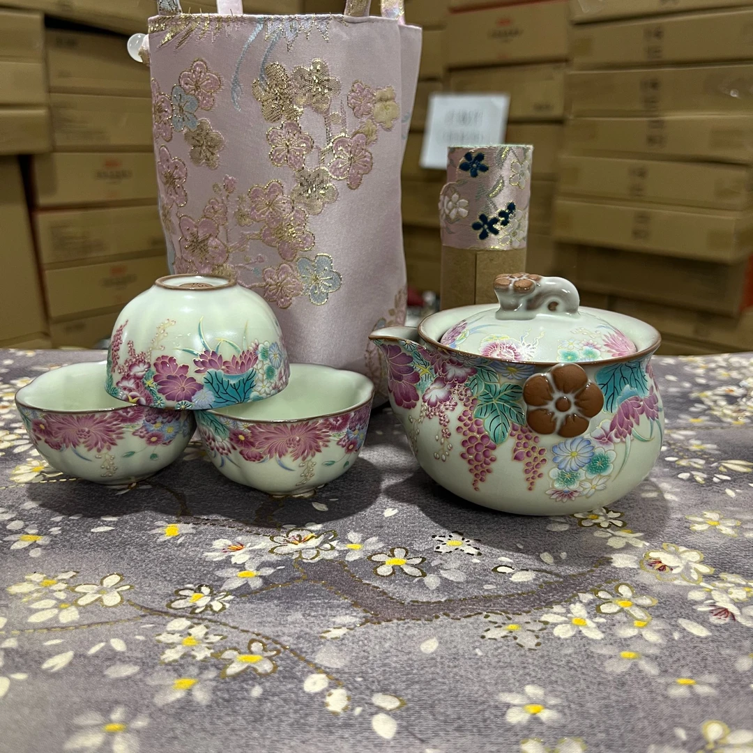 lx170猪油冻小花园一壶三杯旅行茶具