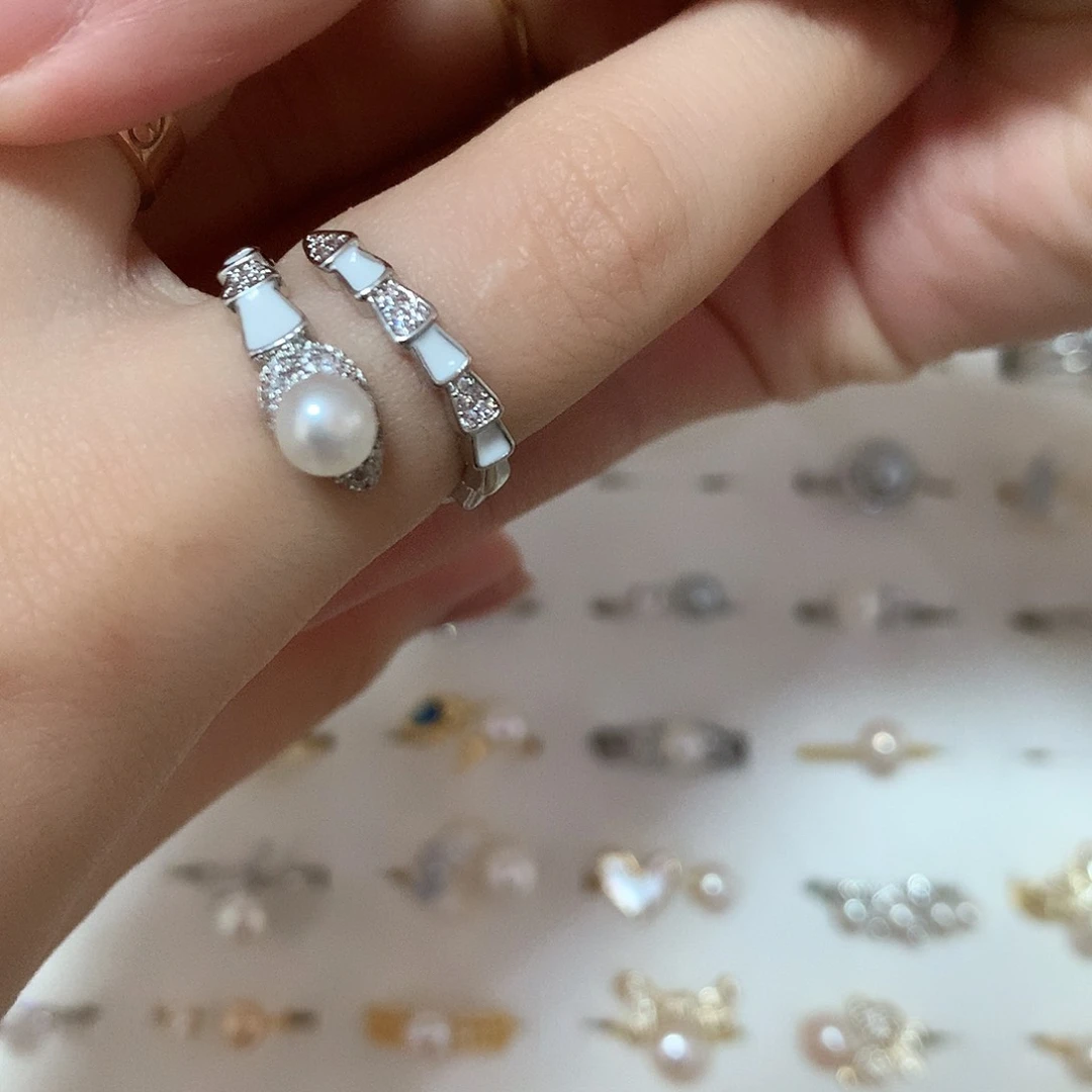 淡水珍珠戒指合金