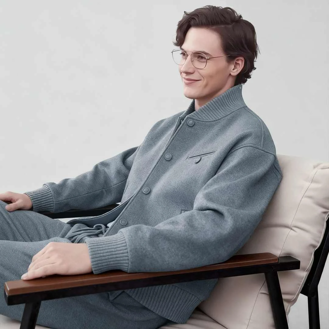 【ALRIGHT】高定版绵羊毛混纺秋冬棒球领男士套装#3200休闲时尚老钱