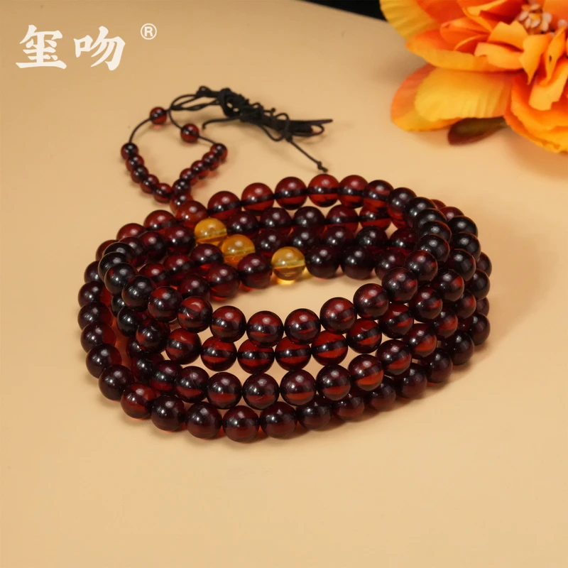 【玺吻】天然血珀琥珀项链 可调节