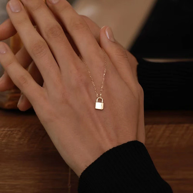 Jusong klein 钛钢项链 锁头项链女轻奢时尚精致小众设计感锁骨链