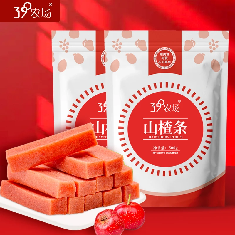 39°农场山楂条500g/袋新鲜食用精选美味升级酸甜即食营养开胃