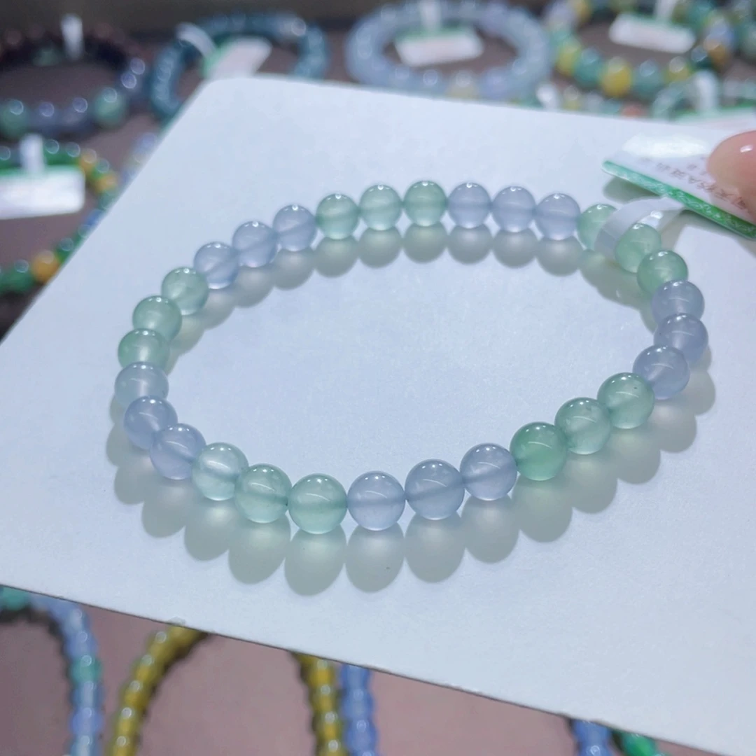 未镶嵌手链翡翠梦幻双彩钢卡6