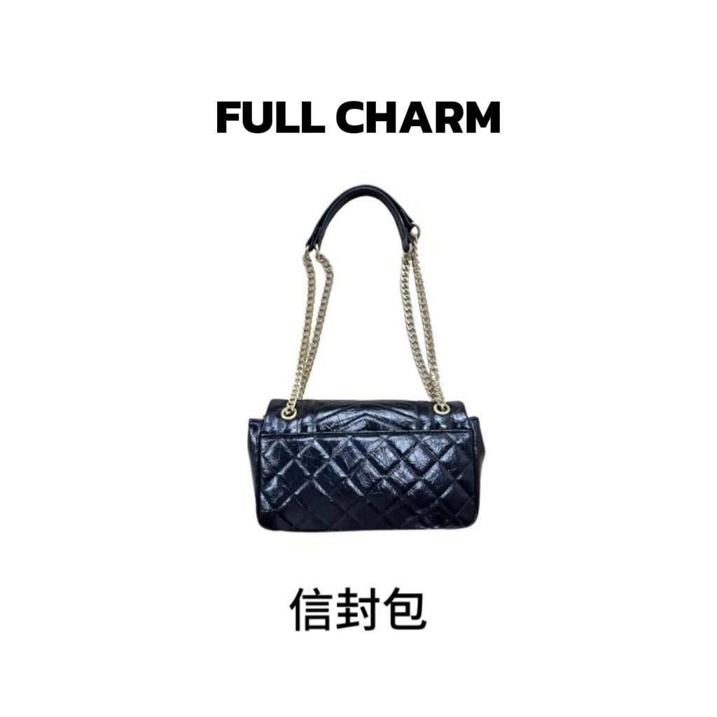 【E139】FULL CHARM-黑色信封包-百搭手提单肩斜挎包大容量通勤女包