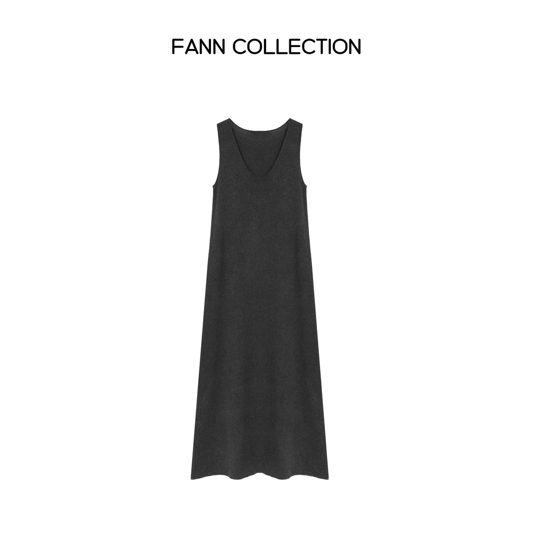 饭饭FANN COLLECTION 慵懒风直筒无袖针织连衣裙FANNC079