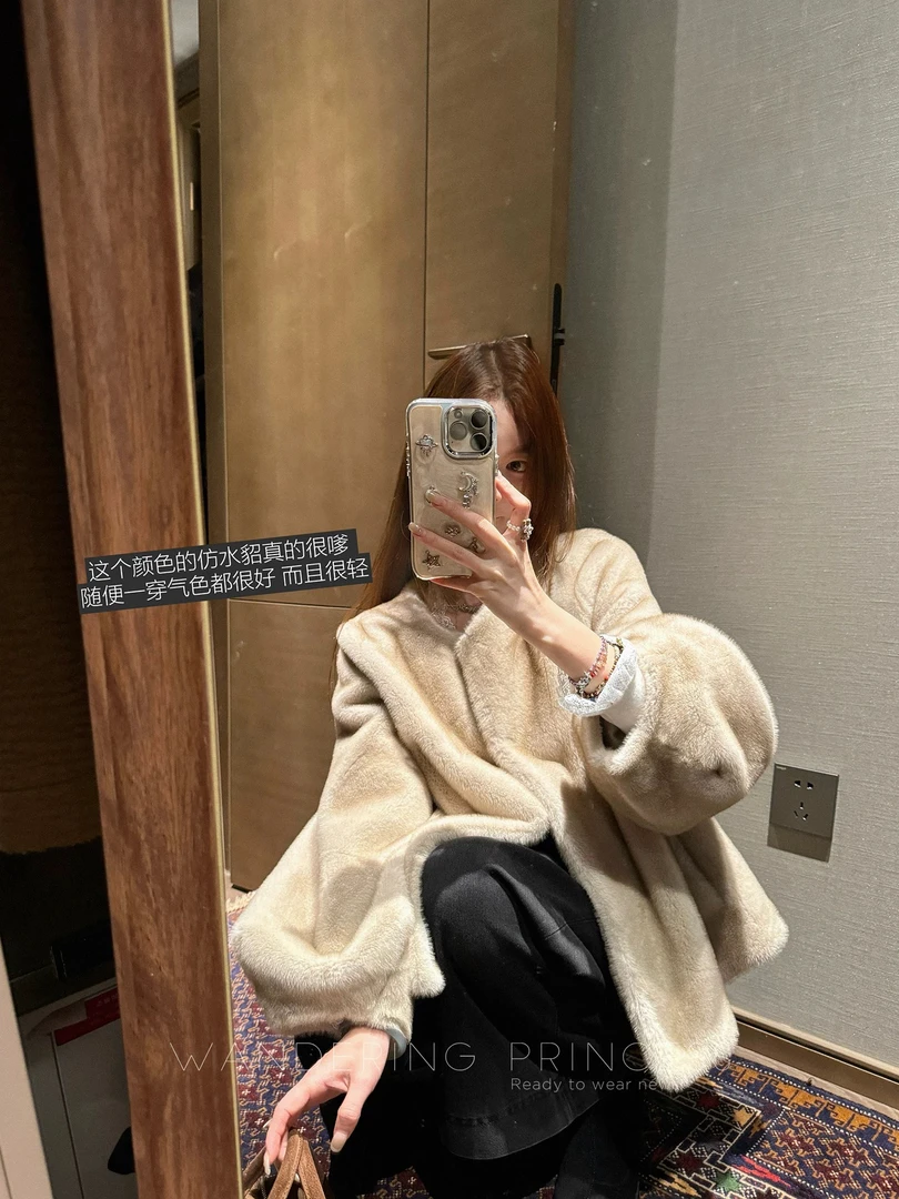 2025新款中古风环保毛高级感网红显瘦宽松软糯毛毛外套女