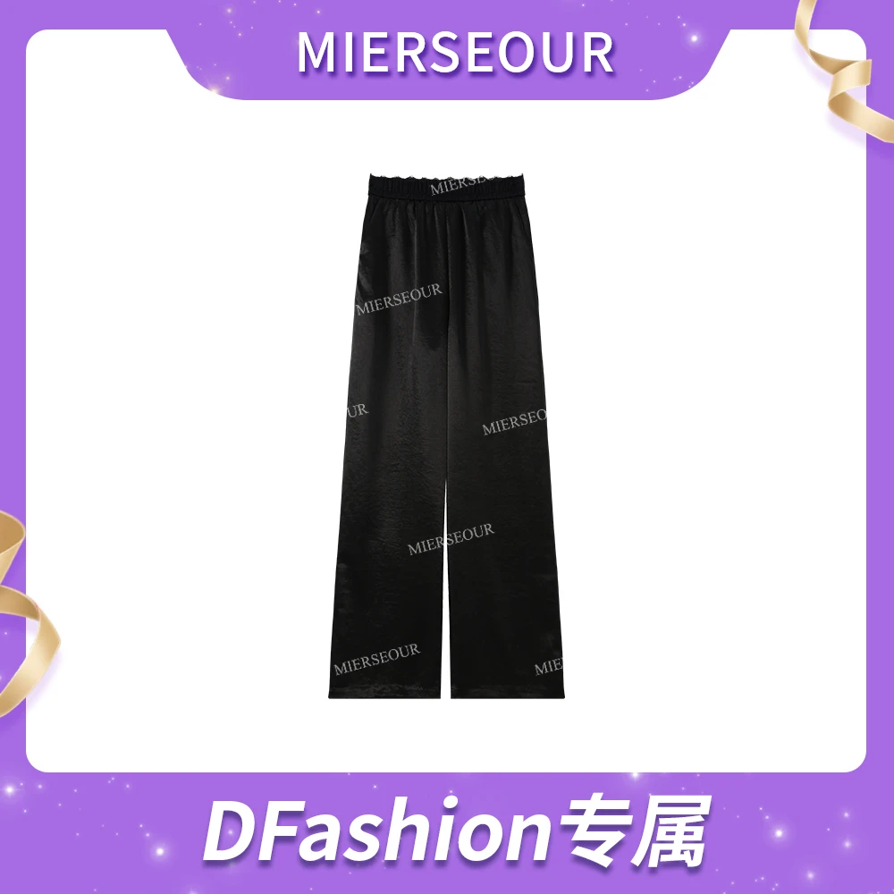 【自在流线】缎光松紧腰直筒休闲裤2031