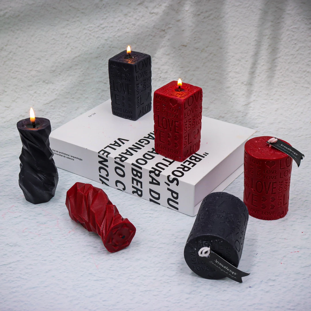 【沐渼手作】LOVE立柱方柱几何柱42低温香薰蜡烛浪漫氛围情侣摆件