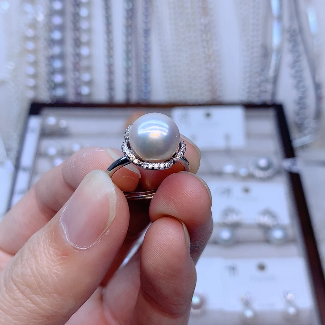 【闪购商品】银S925镶嵌戒指淡水珍珠