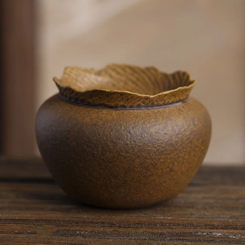 【宽窄】 酱釉枯山水茶渣罐（Q2475）