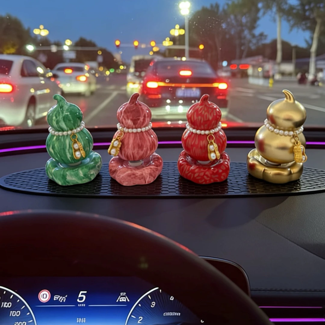 陶瓷转转葫芦车载桌面创意装饰品可爱多彩景德镇陶瓷转转小摆件