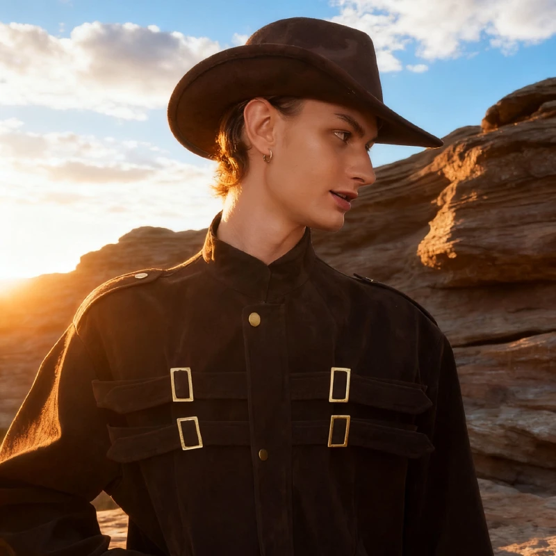 SOSTINE「巴恩风 仿麂皮」美式拼接设计高级感夹克男女短宽早秋外套