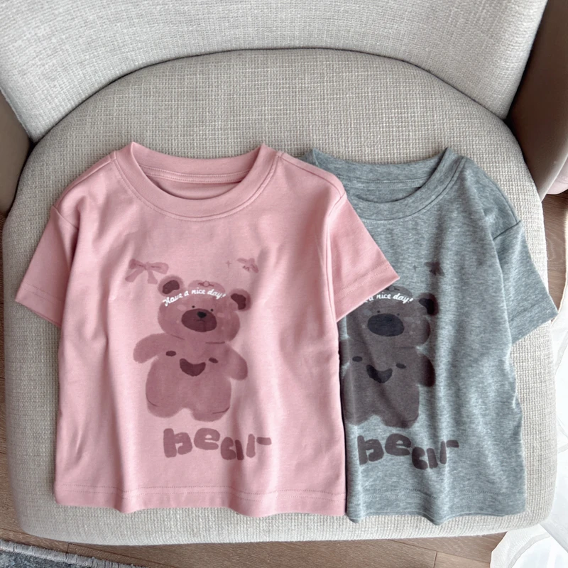 【小熊亲子T恤 小洛妈咪】婴儿装男女童T恤休闲宝宝短袖T恤E23