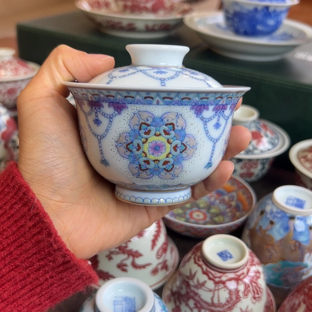 H冉月观隐星空宝相盖碗