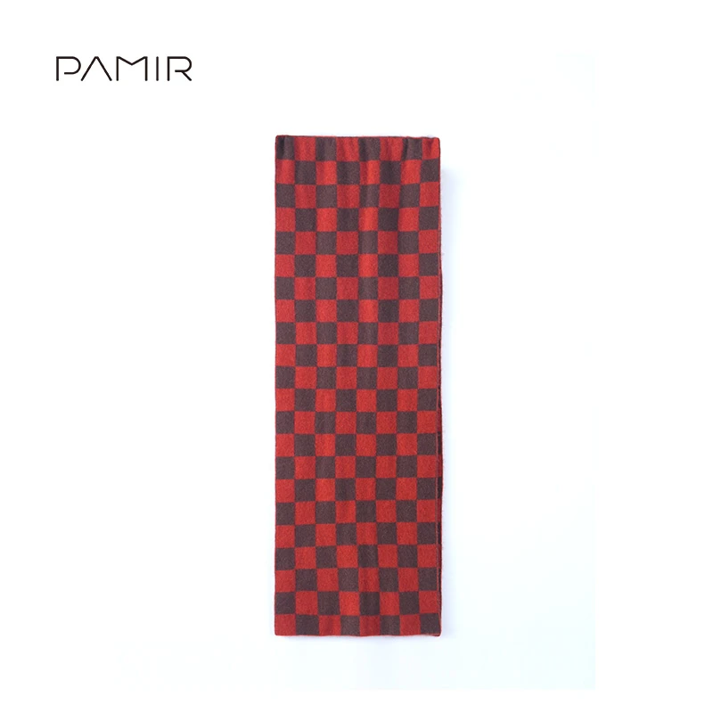 【冬姐精选】PAMIR秋冬新款拉绒女格子羊绒围巾JH028