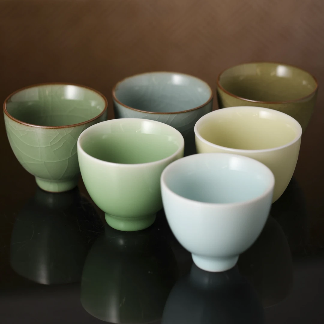 龙泉青瓷直口杯（随机发不退不换）