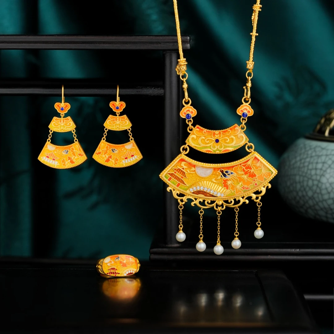 ZOCAI/佐卡伊古法黄金足金长安秋色*杏运绵延系列D11874