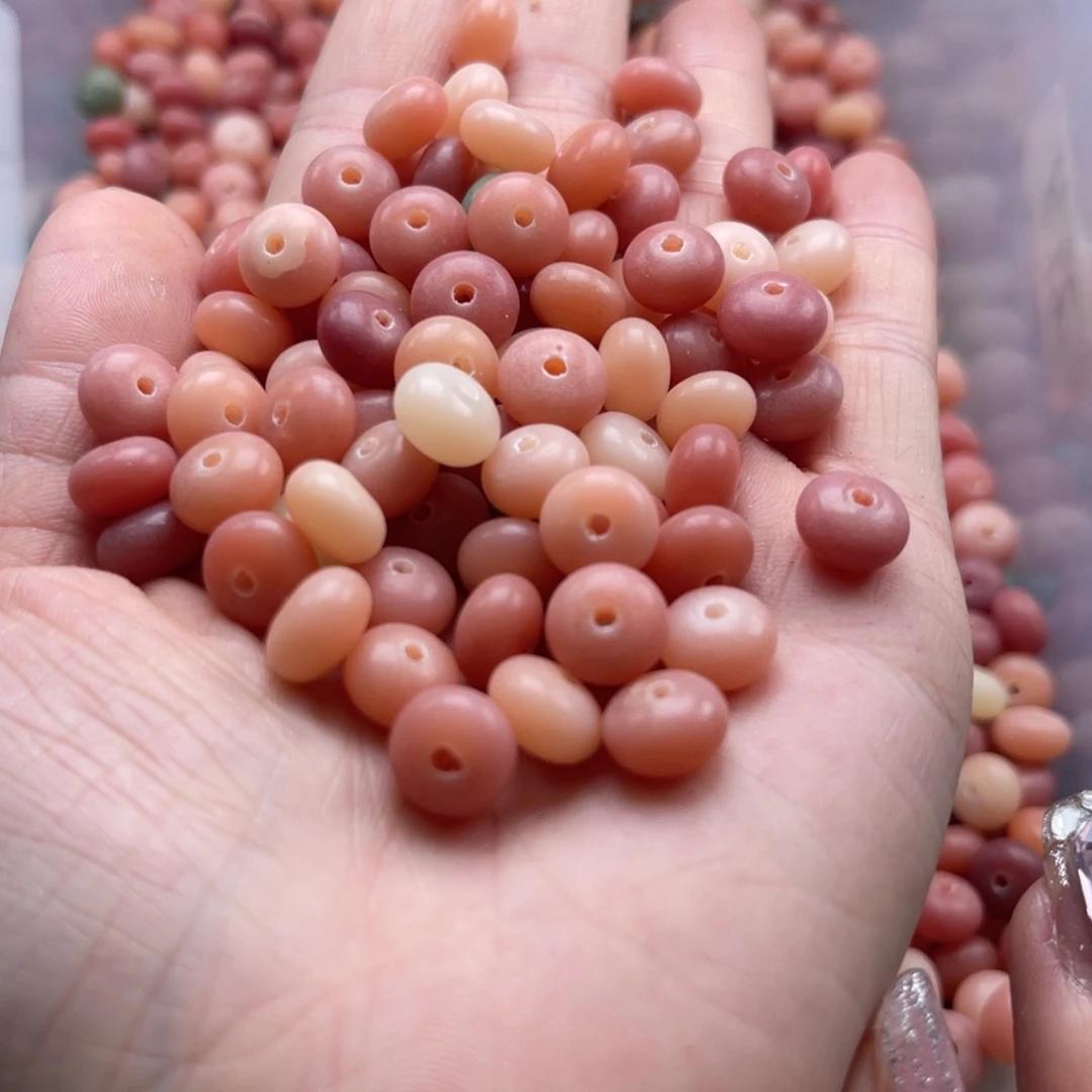 吊坠白玉菩提px06/9mm/200颗粉算盘瑕