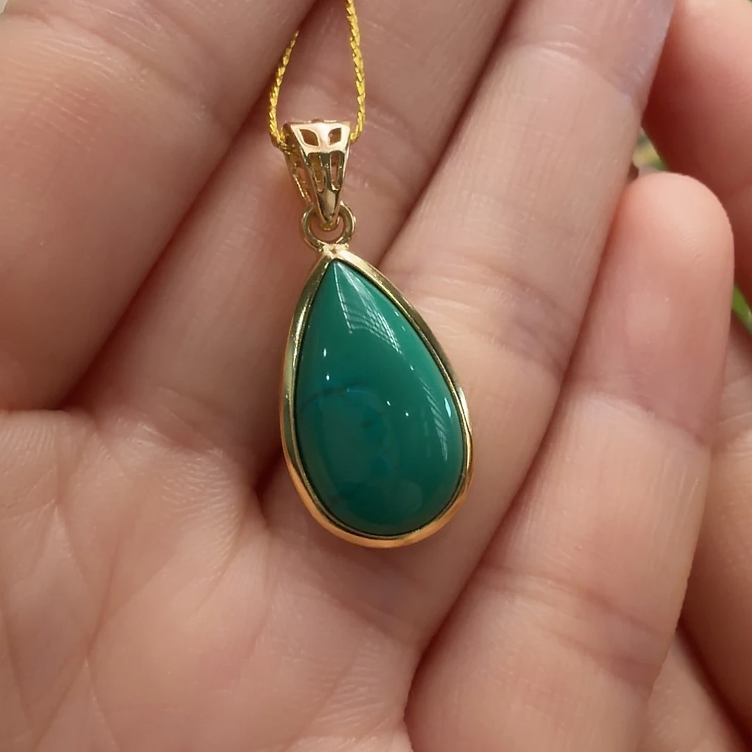 绿松石银S925镶嵌颈饰