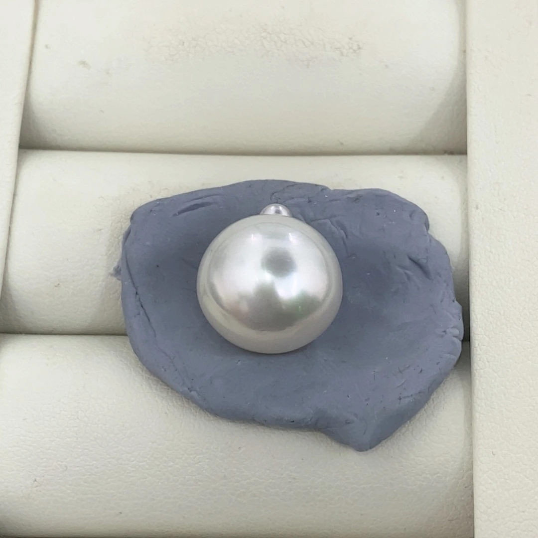 未镶嵌海水珍珠耳饰14.3mm澳白特价46