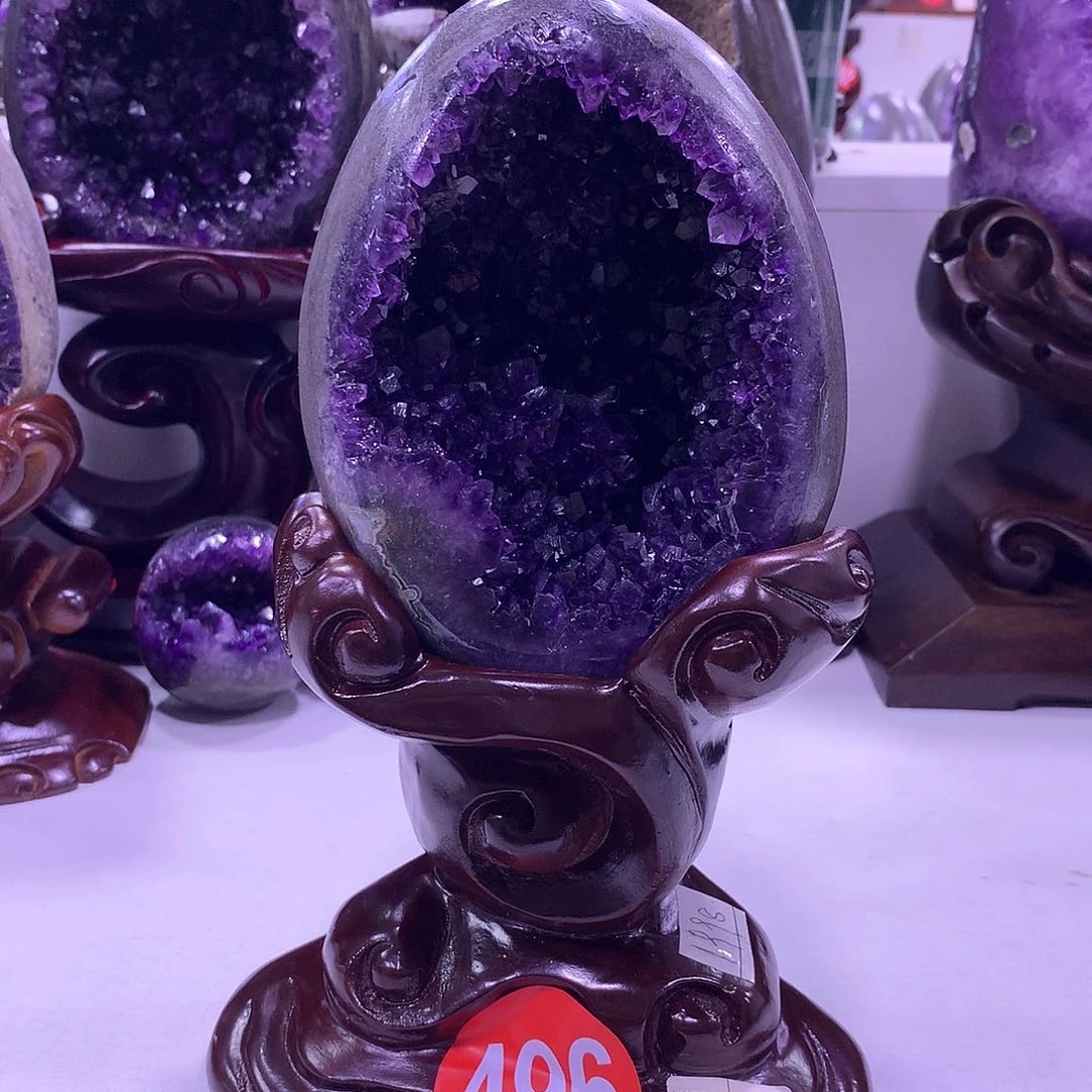 织绣乌拉圭紫水晶摆件