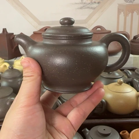 紫砂茶壶梨皮天青250cc