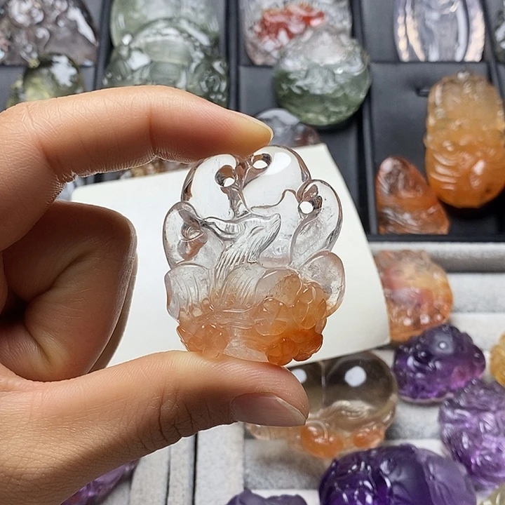 水晶颈饰未镶嵌水晶吊坠