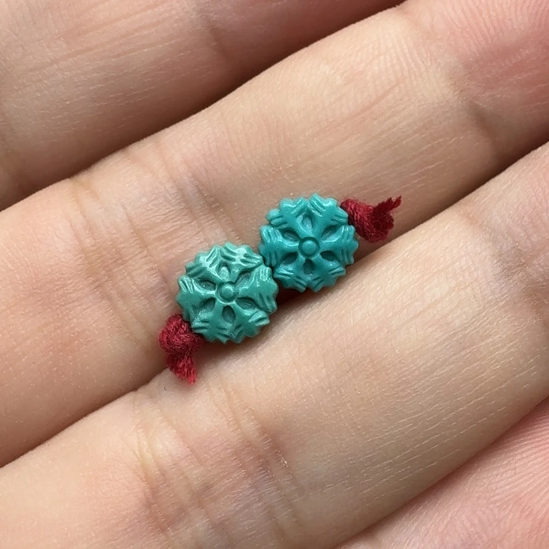 未镶嵌绿松石雪花一对2