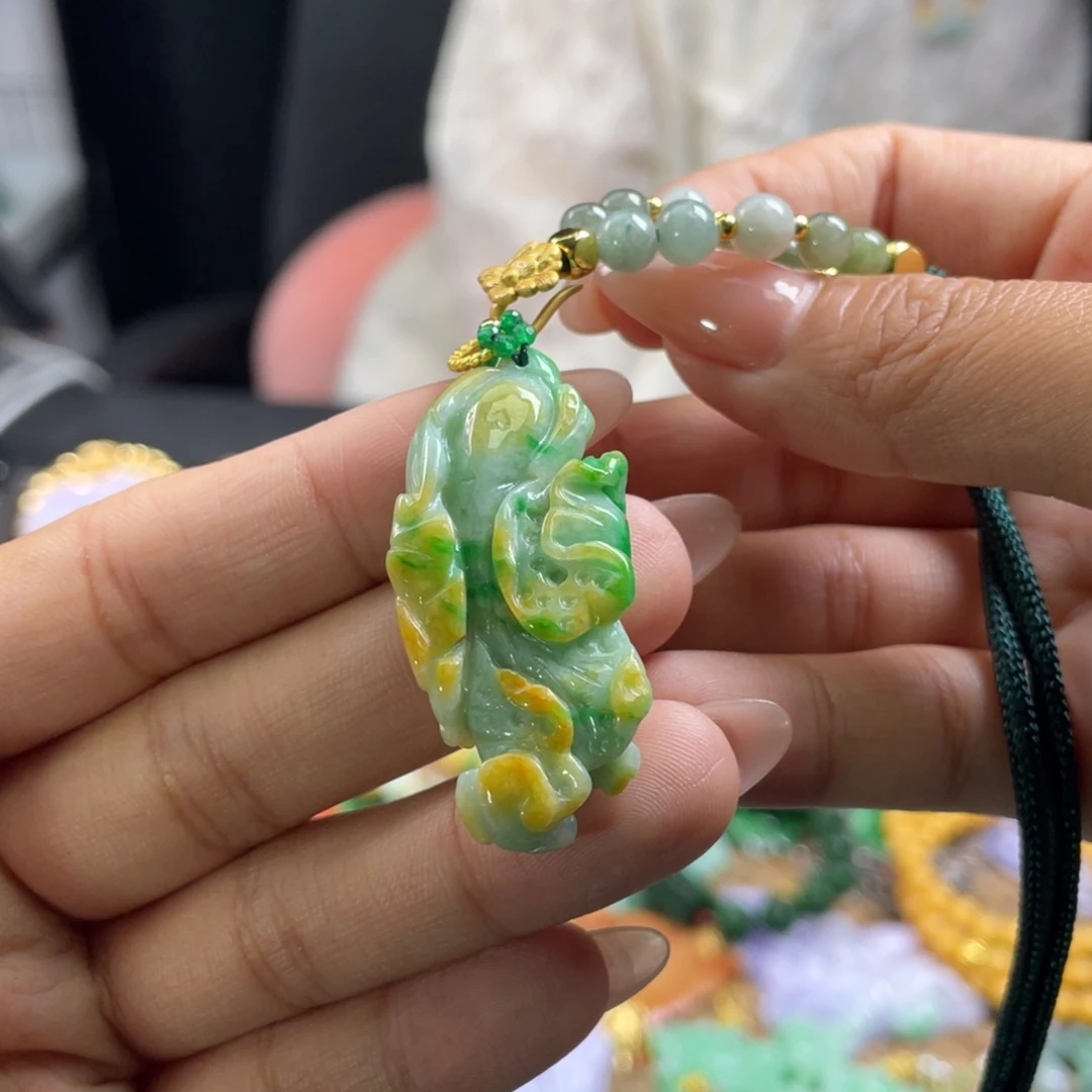 翡翠未镶嵌颈饰代编织